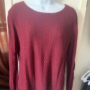 Folsom Textured Cable Front Cotton Blend Pullover